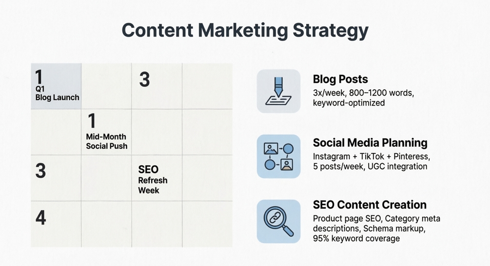 Content marketing strategy calendar and planning