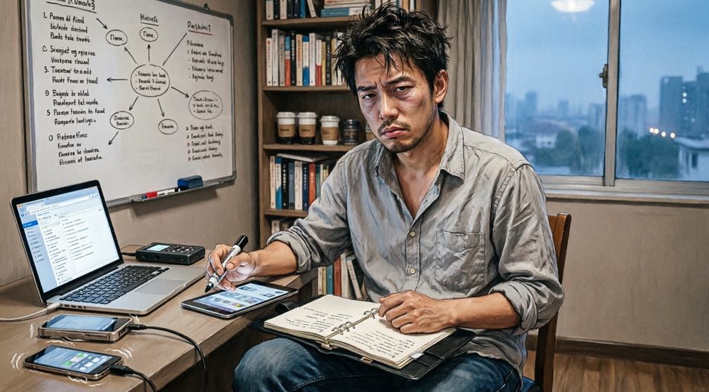 Overwhelmed entrepreneur